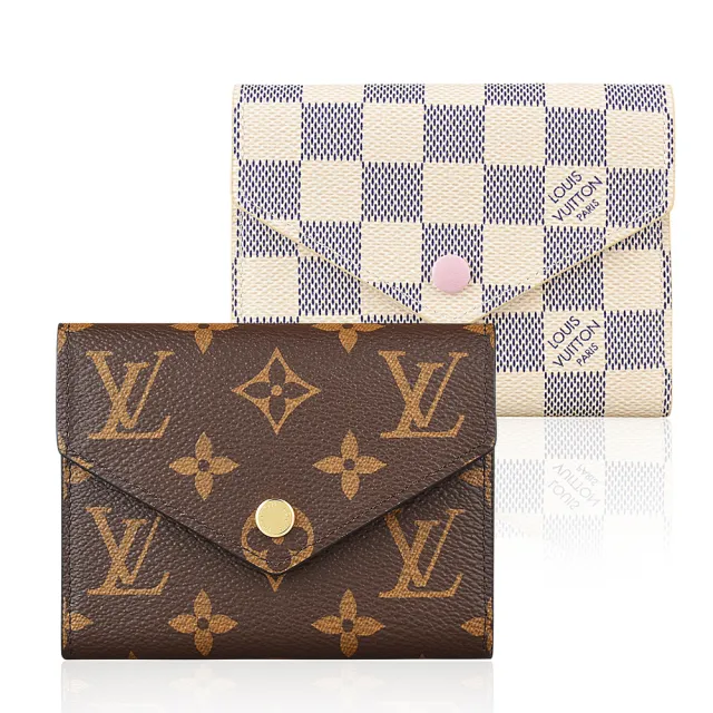 【Louis Vuitton 路易威登】LV VICTORINE系列帆布6卡扣式短夾(雙色任選)