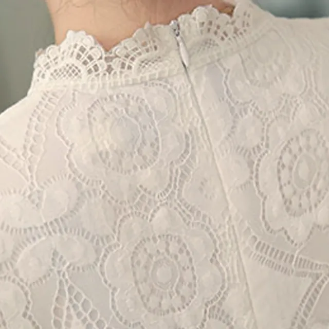 【MsMore】韓版氣質典雅浪漫花邊全蕾絲背心上衣#103484現貨+預購(白色)
