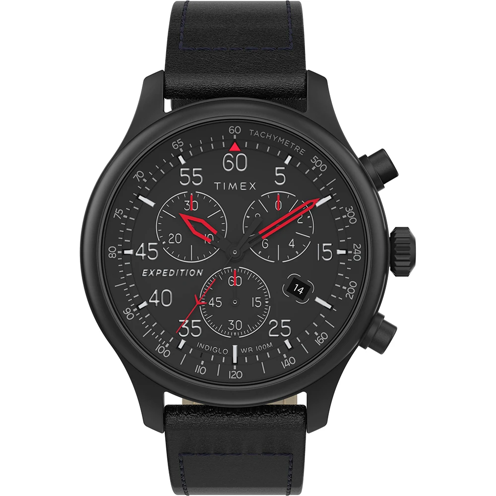 【TIMEX】天美時 遠征系列 三眼計時手錶(黑 TXTW2T73000)