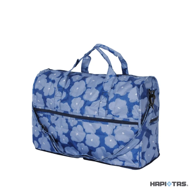 【HAPI+TAS】新 日本原廠授權 大摺疊旅行袋 深藍塗鴉花朵(H0004/旅行袋/ 摺疊收納袋/購物袋)