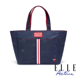 【ELLE active】經典復刻系列-托特包/購物袋/手提袋-小-藍色