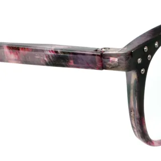 【KEL MODE】台灣製造 高檔濾藍光老花眼鏡-獨家設計超輕!! 粉色花紋款(#3008-C245)