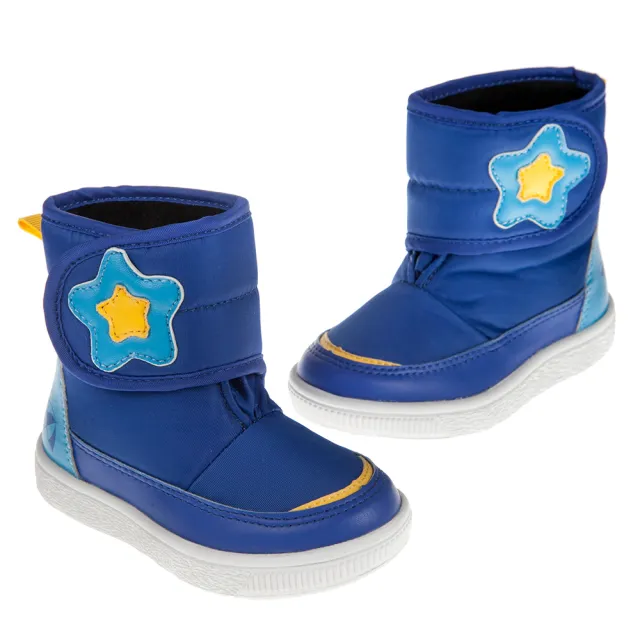 【布布童鞋】ArnoldPalmer雨傘牌星星印花藍色兒童中筒靴(M8Q652B)
