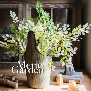 【Meric Garden】北歐風格居家裝飾高仿真白綠紫藤葉(110cm單支)