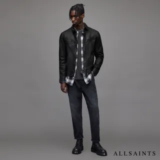 【ALLSAINTS】LARK 經典極簡個性風格對稱口袋皮衣夾克-黑