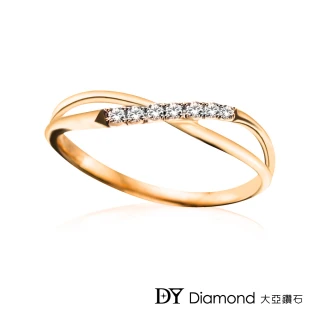 【DY Diamond 大亞鑽石】L.Y.A輕珠寶 18K玫瑰金 交織 鑽石線戒