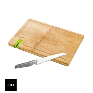 【HOLA】組爵仕不鏽鋼麵包刀+一片竹砧板附磨刀器