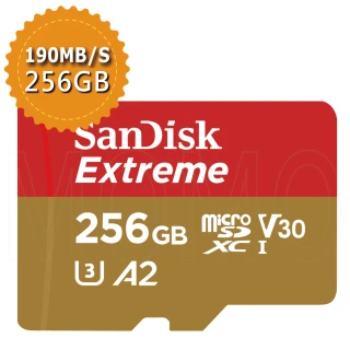 【SanDisk 晟碟】Extreme microSDXC V30 A2 256GB 160MB/s記憶卡(平行輸入)
