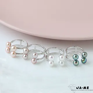 【JA-ME】925純銀完美皮光天然珍珠時尚戒指(4色任選)