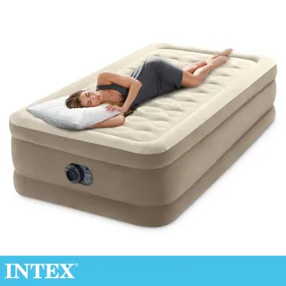 【INTEX】超厚絨豪華單人加大充氣床-寬99cm(內建幫浦-64425)