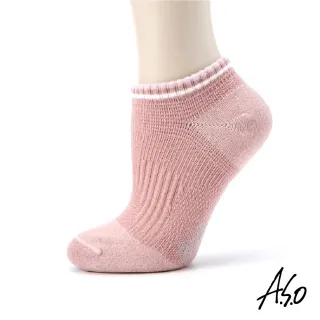 【A.S.O 阿瘦集團】長效抑菌系列-襪口條紋船形襪(粉紅)