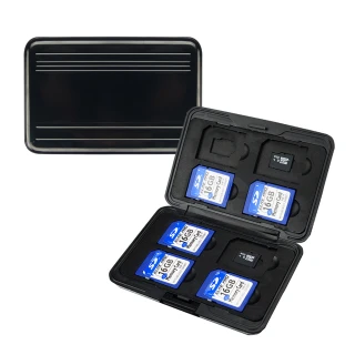 3D Air 防丟失防水防塵SD/TF記憶卡收納盒-16片裝(黑色)