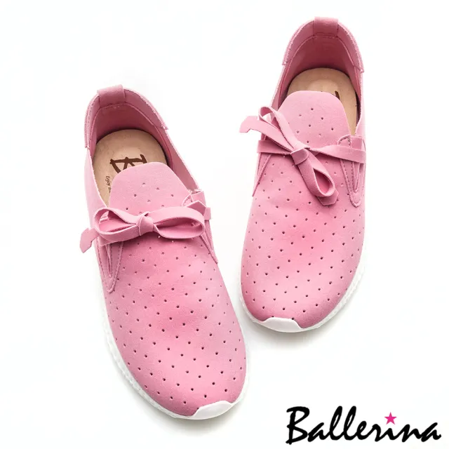 【Ballerina】熱帶雨林探險 • 鏤空洞洞零悶著綁帶休閒鞋(粉)