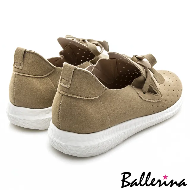【Ballerina】熱帶雨林探險 • 鏤空洞洞零悶著綁帶休閒鞋(可可)