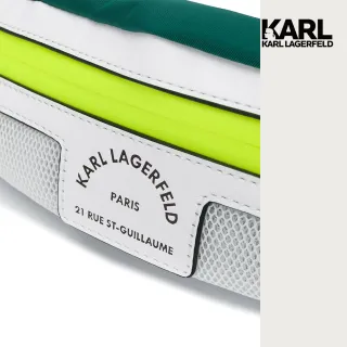 【KARL LAGERFELD 卡爾】KARL地址XTENNIS腰包-白(原廠公司貨  新品上市)