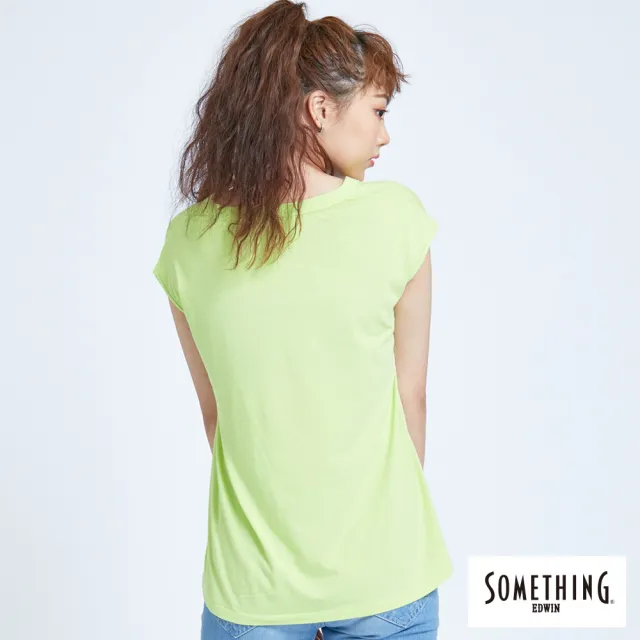 【SOMETHING】女裝 清新V領休閒T恤(嫩綠色)