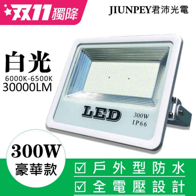 【JIUNPEY 君沛】300W LED戶外防水投射燈 豪華款(投光燈 探照燈)