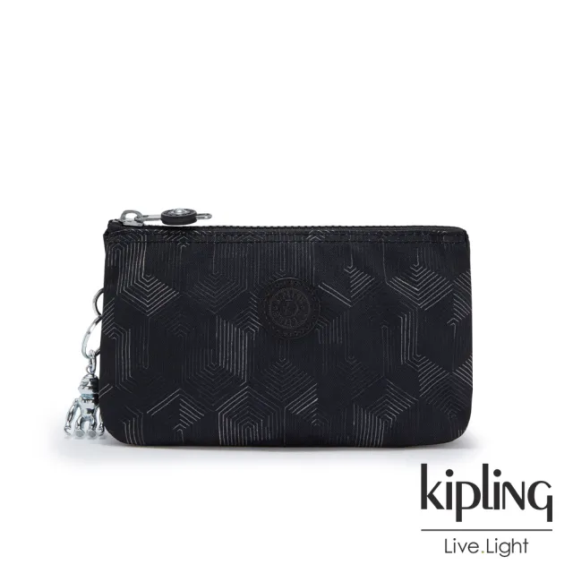 【KIPLING】幾何圖騰黑三夾層配件包-CREATIVITY
