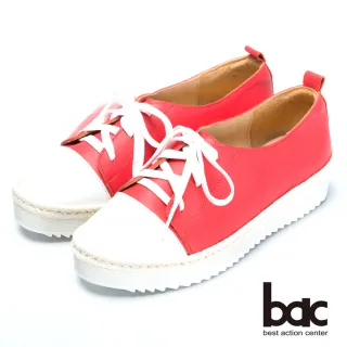 【bac】舒適鞋墊-撞色綁帶後切軟底包鞋(紅色)