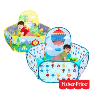 【Fisher price 費雪】可愛動物遊戲球池圍欄+籃球框(內附25顆海洋球)