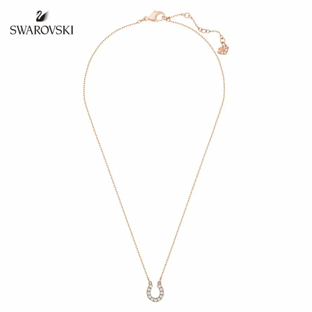 【SWAROVSKI 官方直營】Towards 個性玫瑰金馬蹄鐵水晶項鏈 交換禮物