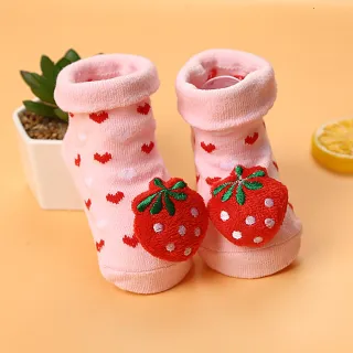 【Baby 童衣】任選 新生兒 寶寶動物立體襪 88145(10號-草莓)