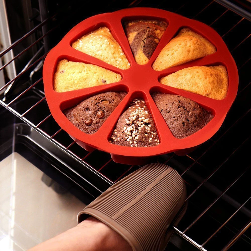 【烘培用具】矽膠耐熱司康8等分模具(烤箱模具 矽膠烤盤 司康 點心 蛋糕模具)