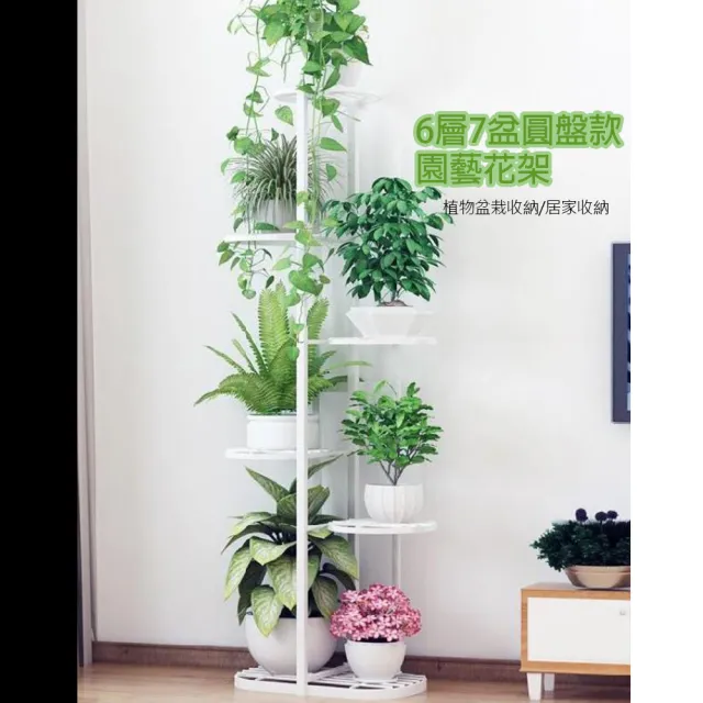 京太陽 6層7盆圓盤款園藝花架 花盆收納架置物架陽台架層架園藝花架盆栽 Momo購物網