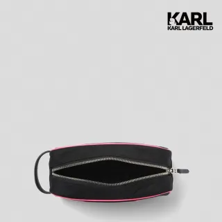 【KARL LAGERFELD 卡爾】IKONIK霓虹盥洗包-黑(原廠公司貨)