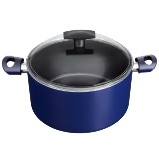 【義廚寶】義大利製湯廚厚釜系列不沾鍋雙耳湯鍋28cm(加贈 耐熱玻璃蓋)