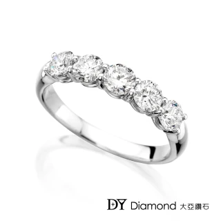 【DY Diamond 大亞鑽石】18K金 1.16克拉 D/VS1 時尚奢華鑽石線戒