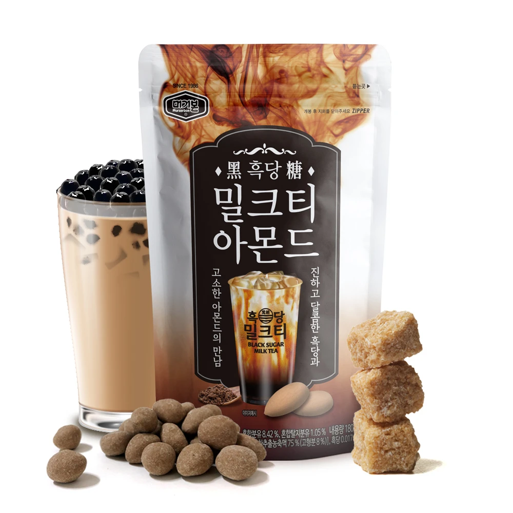 【MURGERBON】黑糖奶茶味-杏仁果180g(韓國熱銷營養零食)