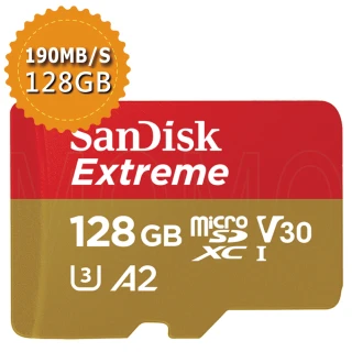 【SanDisk 晟碟】Extreme microSDXC V30 A2 128GB 160MB/s記憶卡(平行輸入)