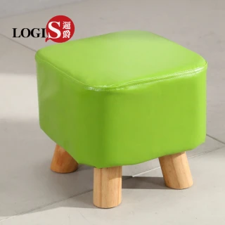 【LOGIS】木皮面椅 四方凳 兒童小凳子 休閒椅凳(沙發矮凳 小實木椅 小方凳 小板凳 居家)