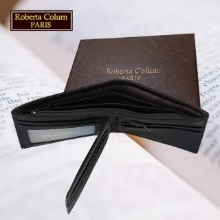 【Roberta Colum】諾貝達專櫃皮夾 進口軟牛皮短夾 短版皮夾(25004-2咖啡色)