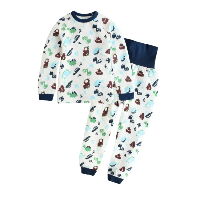 【Baby 童衣】任選 居家服 護肚套裝 印花造型保暖空氣棉 70118(藍企鵝)