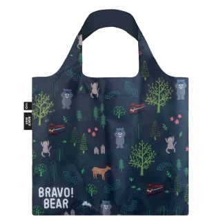 【LOQI】熊讚系列 - 熊讚 山林 BB02(購物袋.環保袋.收納.春捲包)