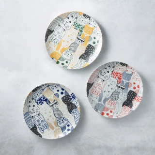 【有種創意食器】日本美濃燒 - 酷花貓餐盤(三件組)