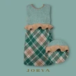 【JORYA】G1602402荷葉邊格紋無袖連身裙