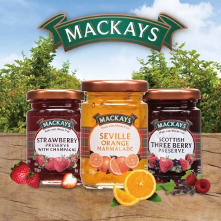 【Mackays】蘇格蘭梅凱果醬113g-口味任選3罐(草莓/藍莓/三種莓果/橘子/草莓香檳)