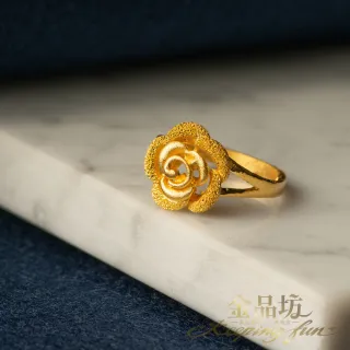 【金品坊】黃金小玫瑰鑽莎戒指1.01錢±0.03(輕奢、時尚、送禮999.9純金)