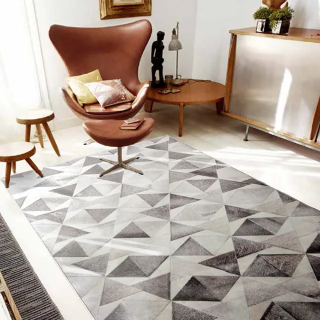 【山德力】超細薄絨仿牛皮地毯-三角160x230cm(長形地毯