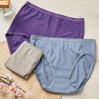 【Wacoal 華歌爾】竹炭纖維單品褲M-3L高腰一般裾三角褲NS5127(紫)