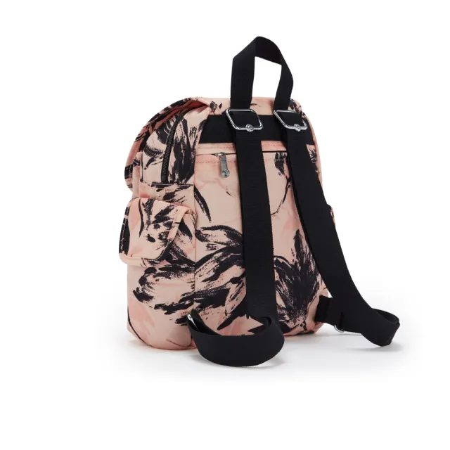 Kipling 珊瑚花潑墨拉鍊掀蓋後背包 City Pack Mini Momo購物網