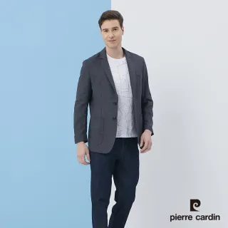 【pierre cardin 皮爾卡登】商務休閒 男款 都會時尚休閒西裝外套-灰藍色(5217573-38)
