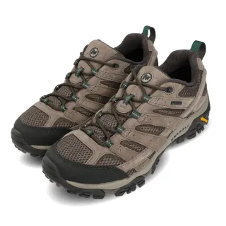 【MERRELL】戶外鞋 Moab 2 Leather GTX 男鞋 登山 越野 耐磨 黃金大底 防潑水 穩定 棕 綠(ML033329)