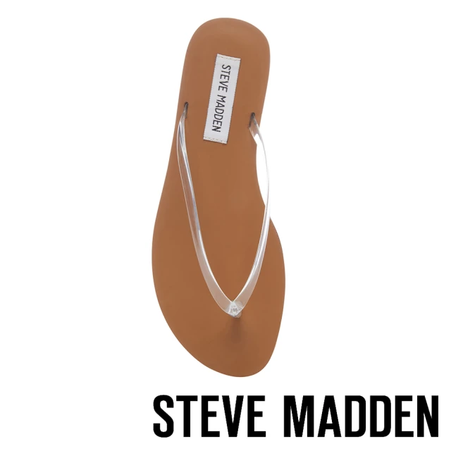 【STEVE MADDEN】SIMPLICITY 閃耀夾腳平底拖鞋(透明棕)