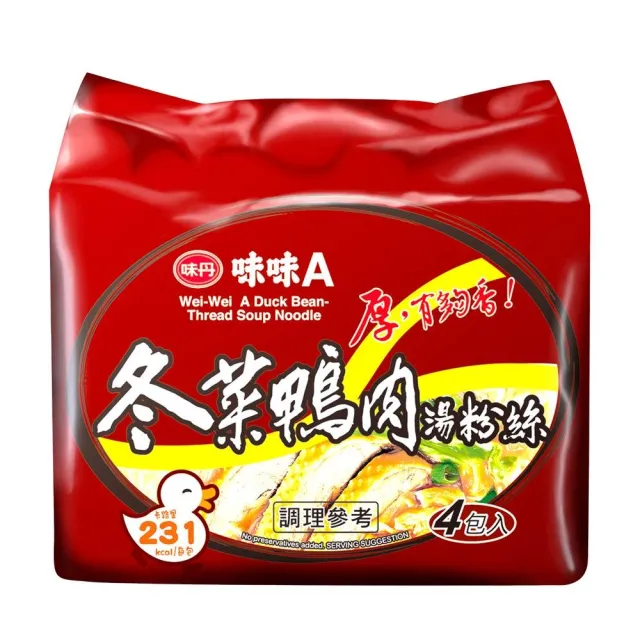 味丹 味味a冬菜鴨肉湯粉絲4包 袋 Momo購物網