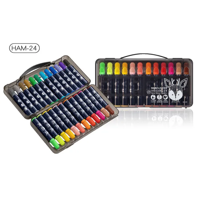 Simbalion 雄獅文具 Ham 24 毛毛獸彩色筆 24色 Momo購物網
