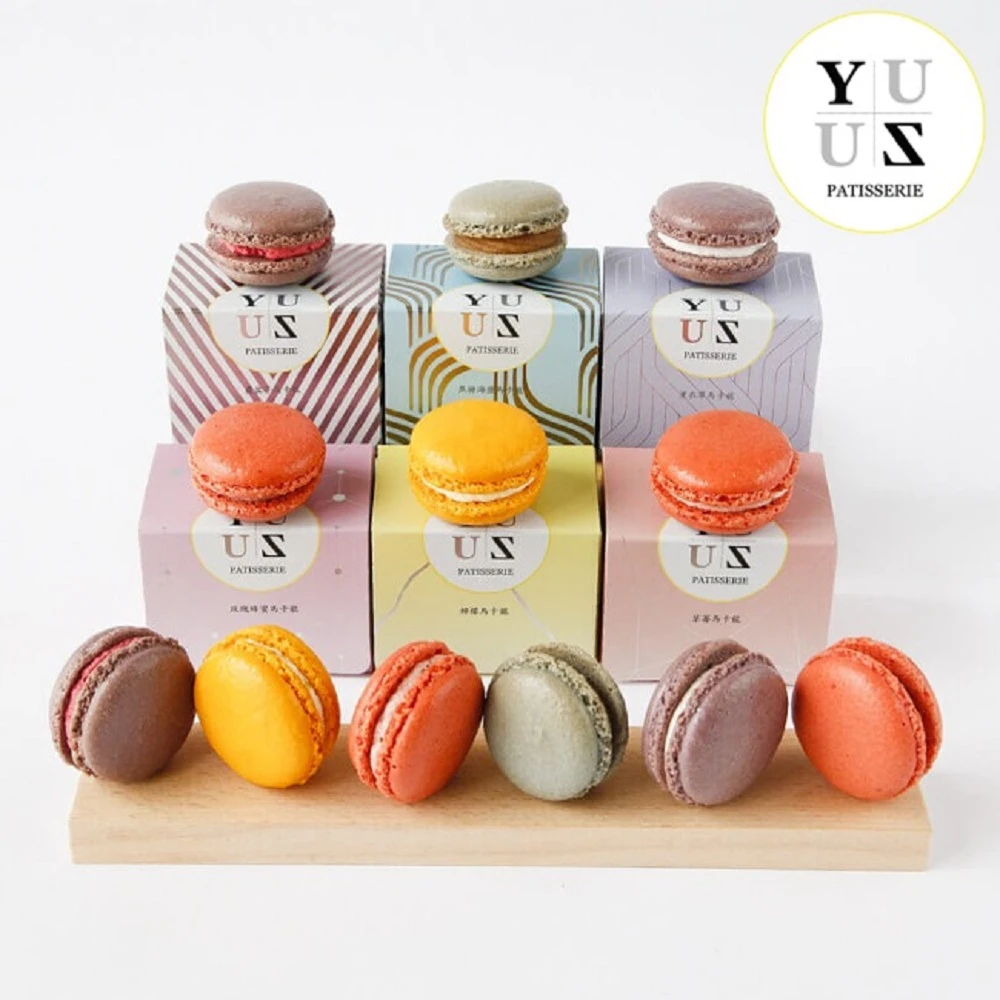 【YUZU PATISSERIE】減糖馬卡龍禮盒A款 6種口味各2顆/提盒(馬卡龍 禮盒)